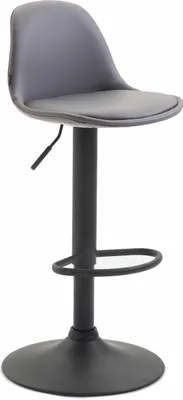 Productafbeelding van CLP barkruk Kiel met kunstlederen bekleding | Kleur: grijs, frame: zwart