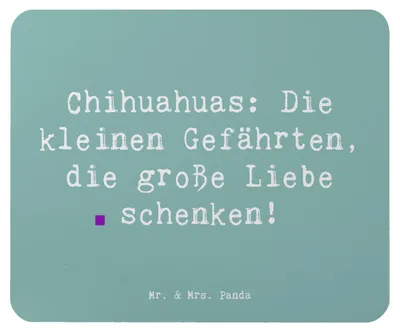Produktbild von Mr. & Mrs. Panda Mauspad Spruch Chihuahua Liebe - Meeresbrise - Geschenk, Hunderassen, Hunderasse, loyaler Hund, pc mousepad, kompakter, Herzlichkeit, Mouse Pad, Vielfalt