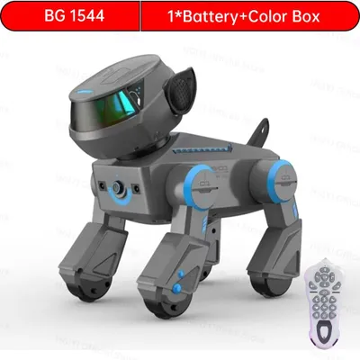 Produktbild von Intelligenter Roboterhund - Modell 8002 - Fernsteuerung - Elektrisch - Lithiumbatterie - Reichweite 10 m - Nutzungsdauer 50 Min. - Grau