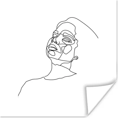 Produktbild von MuchoWow® Poster Frau - Abstrakt - Linienkunst 50x50 cm - Wohnzimmerdekoration