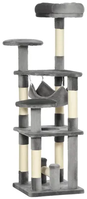 Immagine prodotto di Tiragraffi per gatti, 4 livelli, sisal naturale, verde militare