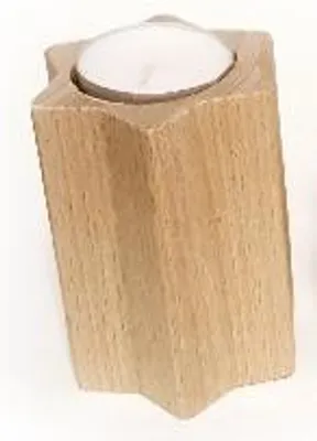 Produktbild von Tischdekoration Teelichthalter Stern natur BxHxT 6,5x9x6,5cm NEU