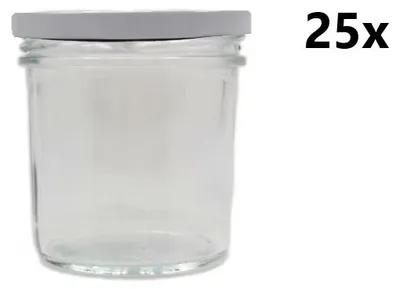 A clear glass jar with a white lid, shown in isolation against a white background. Text indicating quantity is present.