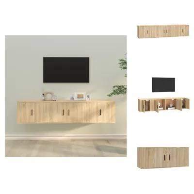 Produktbild von vidaXL 3-tlg. TV-Schrank-Set Sonoma-Eiche Holzwerkstoff -  TV-Möbel