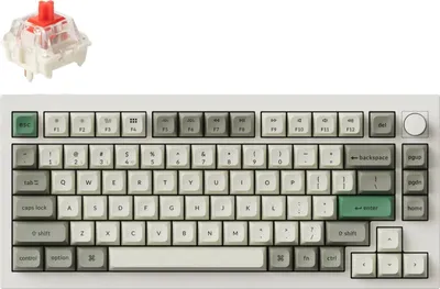 Produktbild von Keychron Q1 Max QMK/VIA Kabellose Mechanische Tastatur, QWERTY US, Knob, Shell White, Gateron Jupiter Red Q1M-P1