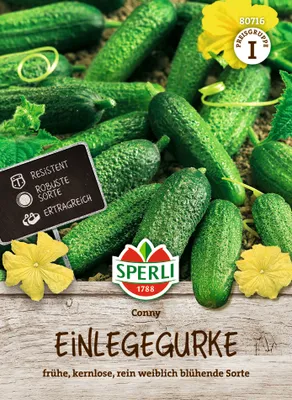 Produktbild von SPERLI Einlegegurkensamen Conny F1 Cucumis sativus 20 Pflanzen