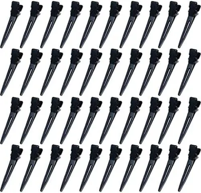 Produktbild von 40 Haarspangen von EnteBill, 1.7 Zoll, schwarz, aus Metall, mit Löchern für Damen und Mädchen
