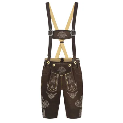 Produktbild von Damen Lederhose Trachten Bohmberg aus 100% Rindsleder – Braun knielange Trachten Lederhose inkl. Hosenträger für  & Volksfest ​Damen Lederhose Trachten Bohmberg aus 100% Rindsleder – Hell Braun knielange Trachten Lederhose inkl. Hosenträger - 46