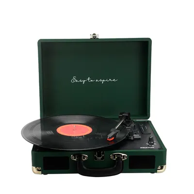 Produktbild von PRIXTON Plattenspieler VC400 mit Bluetooth und Encoding-Funktion, Vinyl-Player, Radio FM und USB Port, Dunkelgrün