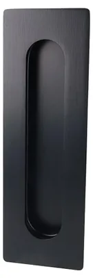 Produktbild von Einlassmuschel Edelstahl Schwarz gebürstet 180x60mm Griffmulde Schiebetürmuschel