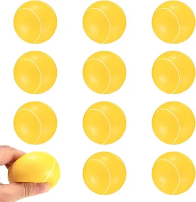 Produktbild von Weiche Schaumstoffbälle, 12 Stück, 6 cm im Tennisballdesign – Schaumstoffbälle – Spielbälle