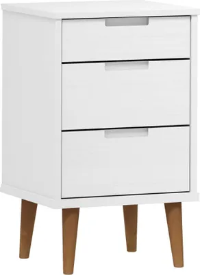 Obrázek produktu pro vidaXL Noční stolek MOLDE White 40x35x65 cm Masivní borovicové dřevo