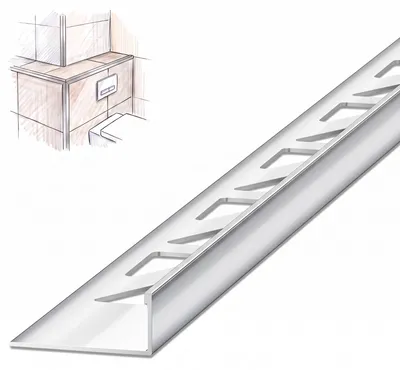 Produktbild von Dalsys Fliesenschiene L Profil 2,5m x 10mm Chrom glänzend Aluminium