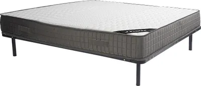 Produktbild von Set aus Bettgestell mit Lattenrahmen + Schaumstoffmatratze - 140 x 190 cm - 11-Zonen-Memory-Schaum-Auflage - Stärke 22 cm - DANEVO von YSMÉE