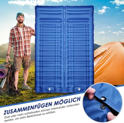 Zdjęcie produktu dla Samopompujący się, nadmuchiwany materac kempingowy o grubości 12 cm z nożną pompką powietrza i poduszką, ultralekki, wodoodporny, do użytku na zewnątrz, mata do spania na wędrówki, kemping, namiot