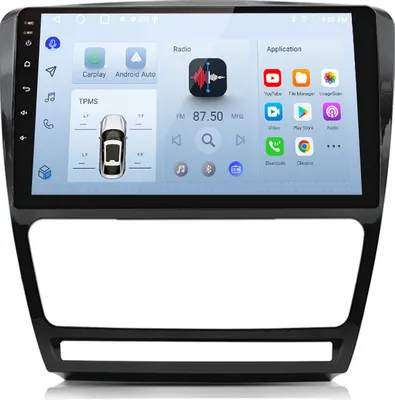 Zdjęcie produktu dla 6+128GB 10" Android Radio dla Skoda 2008-2013 Navi carplay GPS radio dab 4G LTE