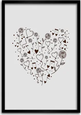 Produktbild von Bild - Bilderrahmen - Foto - 70 cm x 100 cm - MDF - Rahmen - Wandkunst - Herz