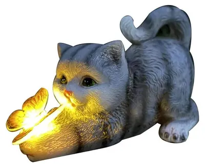 Produktbild von Solarleuchte Katze - Katzenfigur mit Solarlicht - Gartendeko Katze - Gartenfigur für Außen - LED Solarleuchte - wetterfest - für Garten, Terrasse