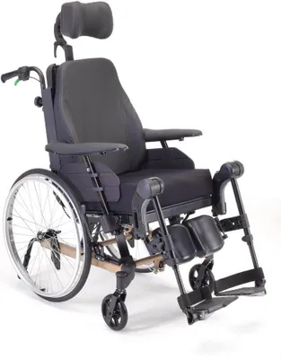 Produktbild von Multifunktions- und Lagerungsrollstuhl Rea Clematis Pro, AOK BW, TrBr., Therapietisch perlmuttbeige>>>>SB 39 cm
