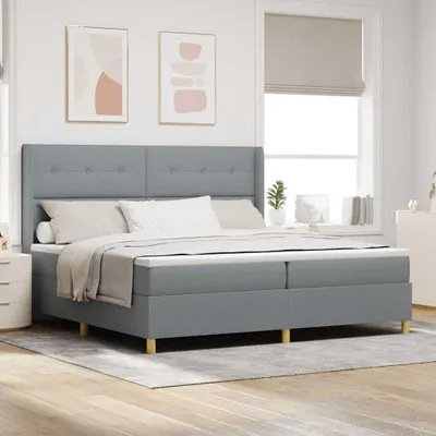 Obrázok produktu pre vidaXL Box spring posteľ s matracom svetlosivá 140 x 200 cm látka