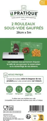 Image de 1 Rouleau Gaufres 28 X 500 Cm - Poche De 2 Rlx - Le Pratique