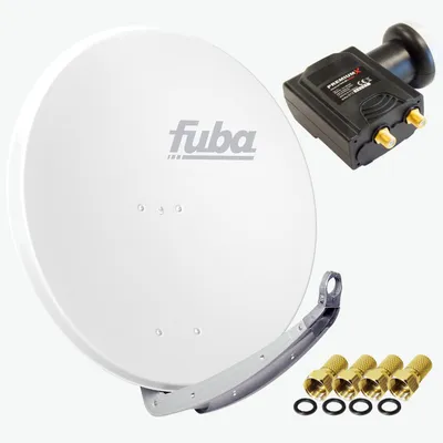 Produktbild von Fuba daa 850 Satellitenantenne Aluminium in Weiss HDTV 3D 4KPremiumX DELUXE Twin LNB Sat