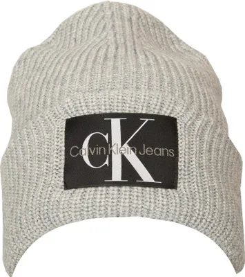 Produktbild von Beanie-Mütze CK CALVIN KLEIN JEANS, mit Wollmischung gefütterte Bündchenkappe mit Logo, Artikel ZM0ZM02442, UNICA - ONE SIZE, Lana 50%,Acrilica 50%