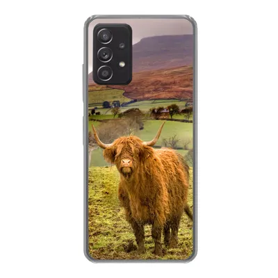 Produktbild von MuchoWow® Handyhülle Schutzhülle Hülle für Samsung galaxy a73 Schottischer Highlander - Berg - Herbst Silikon Softcase Handy Hülle - Handyhülle