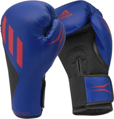 Image de gants de boxe adidas SPEED TILT 150, bleu/noir/rouge SPD150TG : 12 oz. Poids gants de boxe : 12 oz.