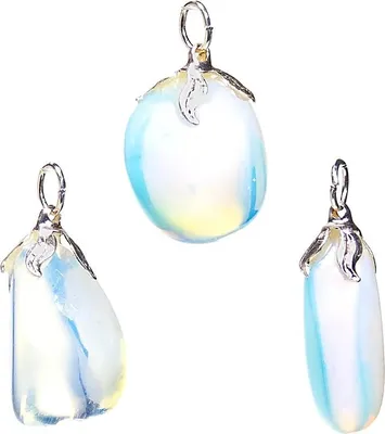 Produktbild von Abato Lederkette mit Edelsteinanhänger Opalit Anhänger Heilstein Schmuck
