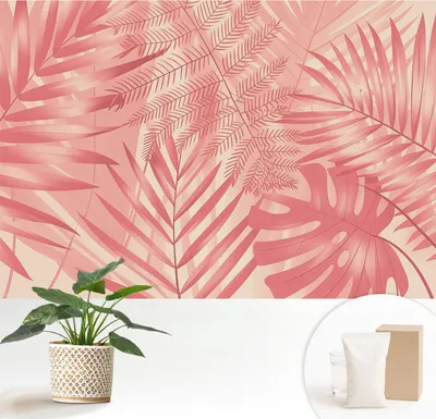 Obrázek produktu pro Fototapeta  – 152 x 104 cm – tapeta – fototapeta – nástěnné obrazy  – dekorativní fólie – tapetová fólie – stěna – dekorace – obývací pokoj – tropické listy