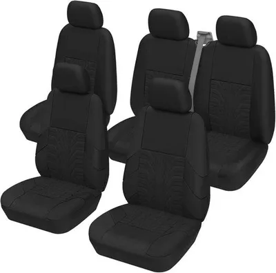 Productafbeelding van Universele autostoelhoeden voor stationwagons - Complete set voor 5 zitplaatsen, zwart