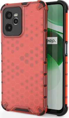 Produktbild von Mobigear Honeycomb  Realme C35 Hülle Hardcase Backcover Stoßfest - Rot