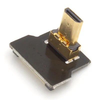 Produktbild von Adapter für DIY HDMI Kabel - Anschluss: Micro Typ D Stecker - Ausführung: nach unten gewinkelt