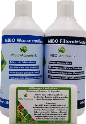 Produktbild von MIBO Aquarium Wasseraufbereiter & Filteraktivator Spar-Set je 1.000 ml