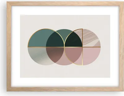 Produktbild von Gerahmtes Poster - Rahmen in heller Eiche - Abstraktion Räder Minimalismus - 40x30 cm - Wand Bild - Wanddeko - Wandbilder - Kunstposter - Wandposter - Bilderrahmen - Bilder - P2NAA40x30-4399