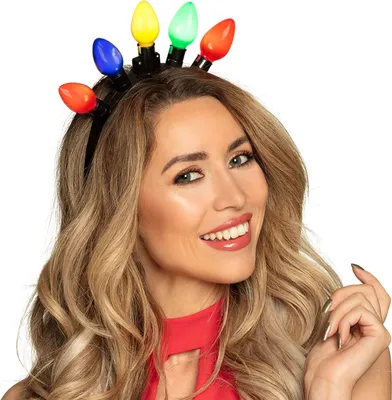 Image de Serre-tête guirlande lumineuse pour adultes noir-coloré - taille unique