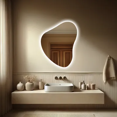 Obrázek produktu pro Neregulární koupelnové zrcadlo LED - 90x115 - ZADAR, s podsvícením