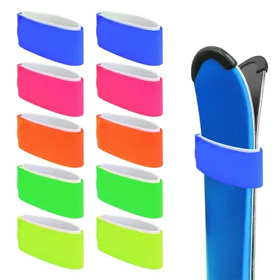 Produktbild von 10pcs Ski Befestigungsriemen, verstellbare Skibänder, Ski- und Snowboard Riemen, Skigürtel, Winter-Sportzubehör, robuste Befestigungsbänder