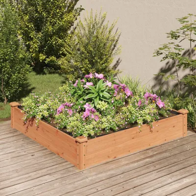 Produktbild von "2026 Promotion" Hochbeet - Pflanzkasten - mit Einsatz Braun 120x120x25 cm - Massivholz Tanne - Beete CC22202
