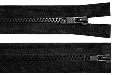 1 Reißverschluss 2-Wege 5mm 100 cm teilbar Autolock Doppelzipper schwarz