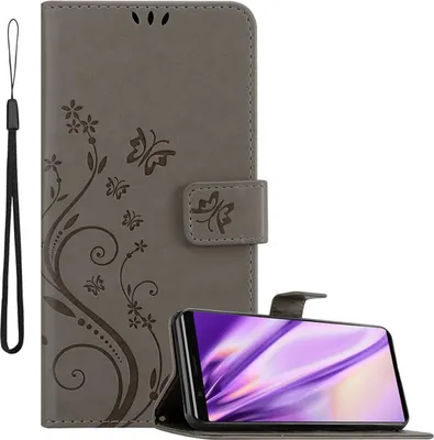 Obrázek produktu pro Cadorabo Pouzdro pro Sony Xperia 5 Ochranný kryt v šedé barvě Pouzdro na mobil Flowers Flower