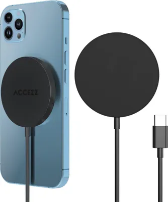 Productafbeelding van Accezz Wireless Charger USB-C - MagSafe en Qi2 Draadloze Oplader - 1 meter - Zwart