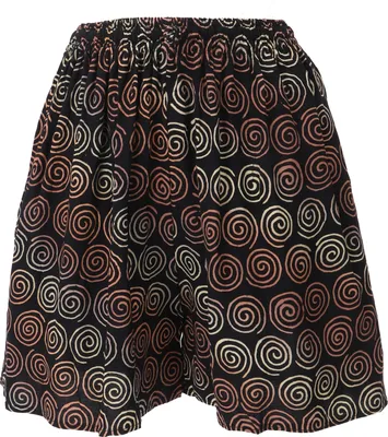Produktbild von Kurze Boho Hose, Ethnostyle Shorts, Strandshorts - Schwarz, Damen, Viskose, Shorts, Leggings