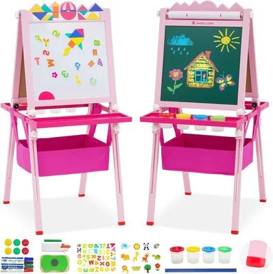 Produktbild von Hölzerne Kinderstaffelei mit Papierrolle und magnetischen Funktionen