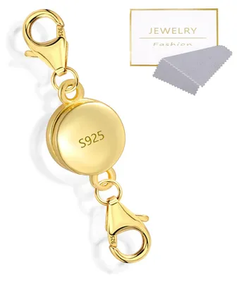 Magnetische Kettenschließe, gold, 925 Sterlingsilber, 1 Stück