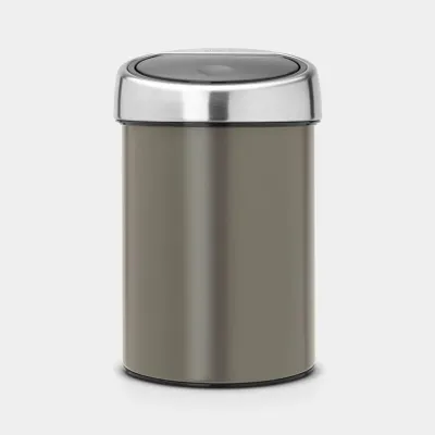 Zdjęcie produktu dla Brabantia 364464, 3 l, Okrągły, Plastik, Stal nierdzewna, Metaliczny, Platyna, Plastik, Ręczny