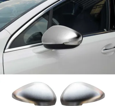 Image de Coques de Rétroviseurs pour Peugeot 508 2010-2018 2x Acier Inox Chromé Foncé