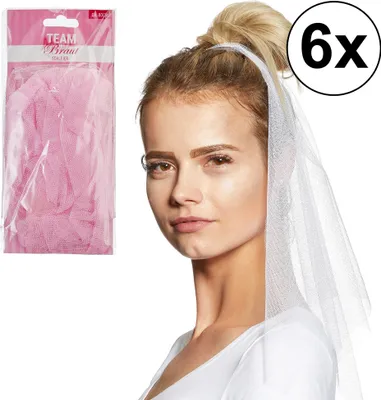 Produktbild von 6er Set Junggesellinenabschied Schleier 80cm