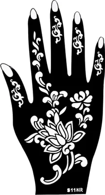 Produktbild von Henna Tattoo Schablone für die Rechte Hand